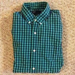 Gap Green Plaid Button Down